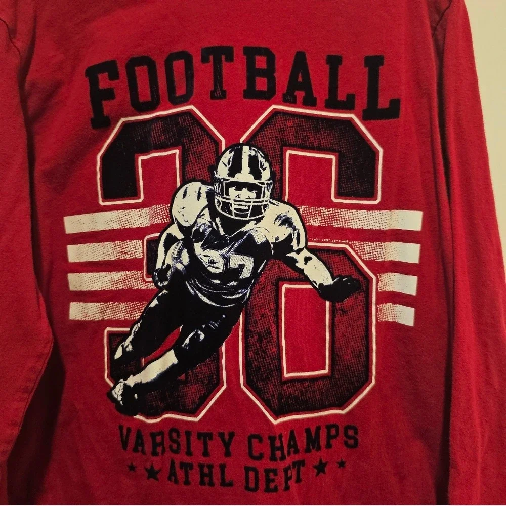 sz M 7/8‎ The Children's Place Superbowl Football long sleeved t-shirt hoodie